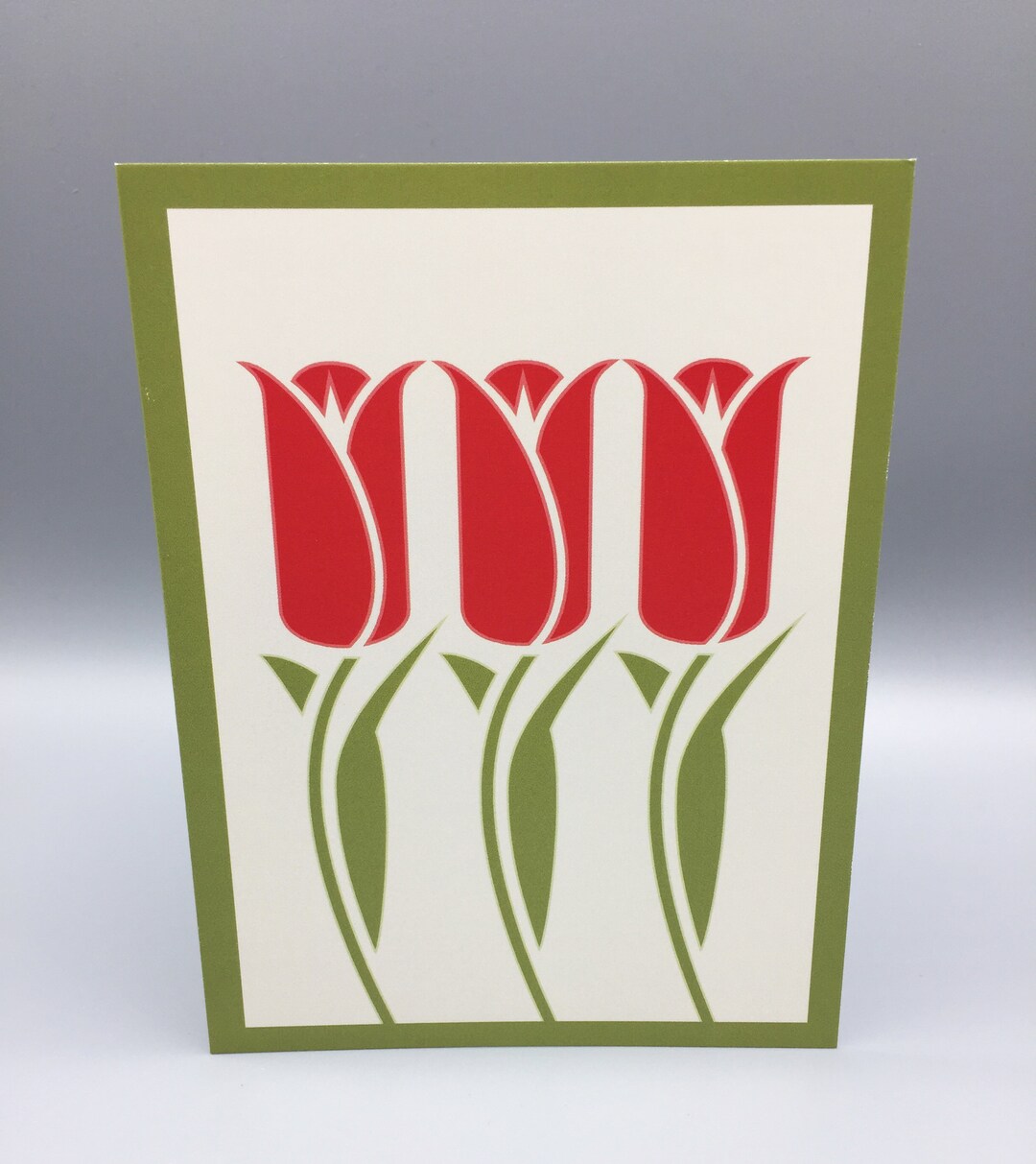 Tulips Note Red Tulips Note Card - Etsy
