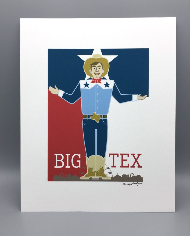 Big Tex Texas Art Print Etsy