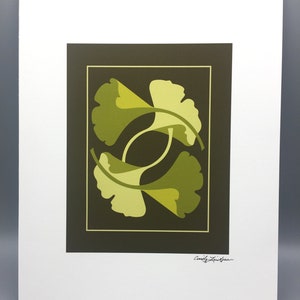 Ginkgo Leaves Art Print, Arts and Crafts Style