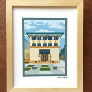 City National Bank, Frank Lloyd Wright architecture, Mason City, Iowa art print