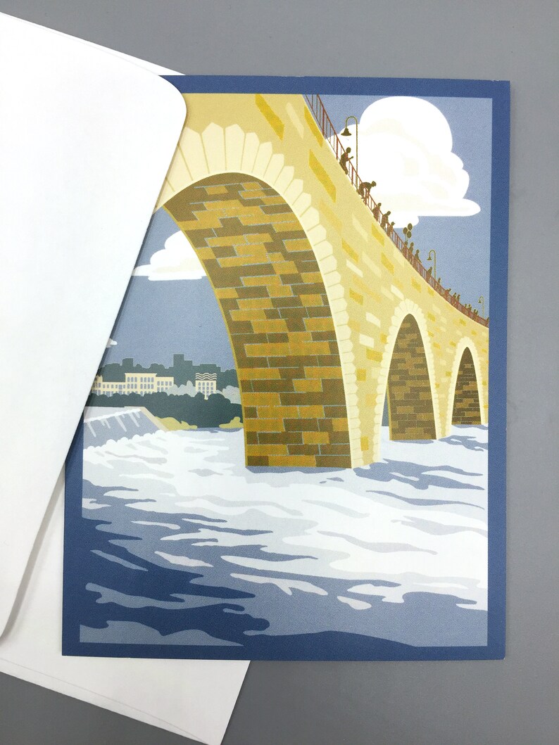 Stone Arch Bridge Minneapolis Minnesota Card Etsy