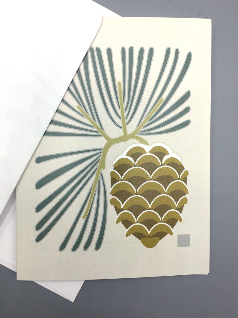 Scalloped Pine Cone Note Card image 2