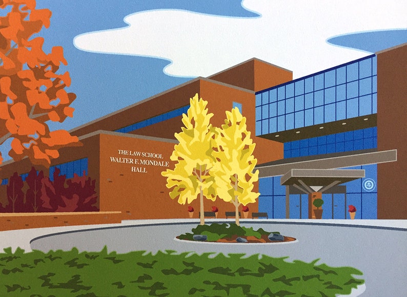 The Law School Walter Mondale University of Minnesota Art Etsy