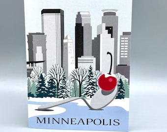 Minneapolis Winter Skyline card