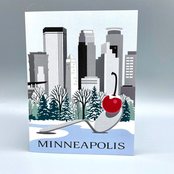 Minneapolis Winter Skyline card