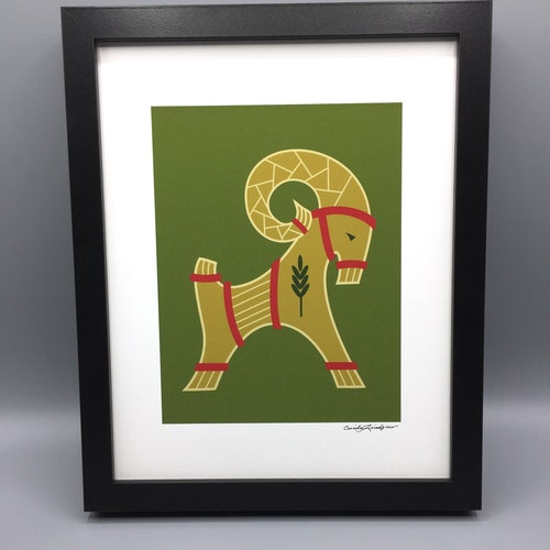 Julbock Swedish Yule Goat Art Print Etsy