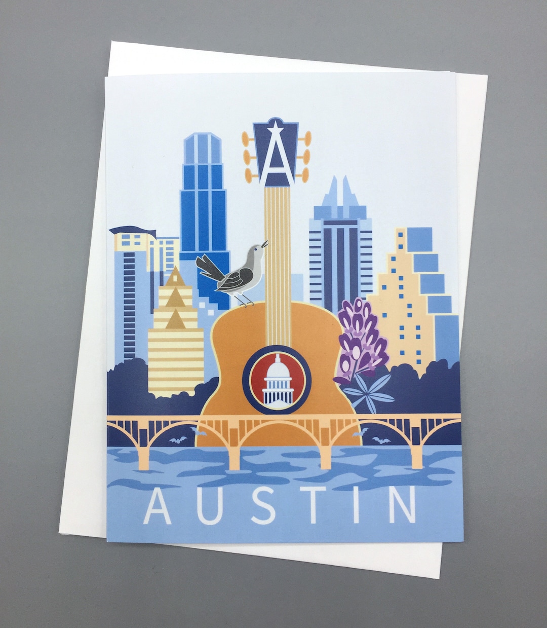 Austin Texas Skyline Card - Etsy