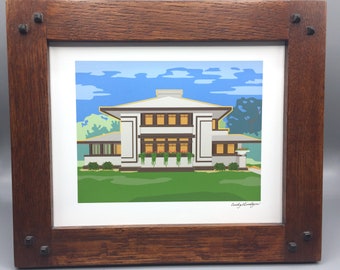 Stockman House, Frank Lloyd Wright architecture, Mason City,Iowa  art print