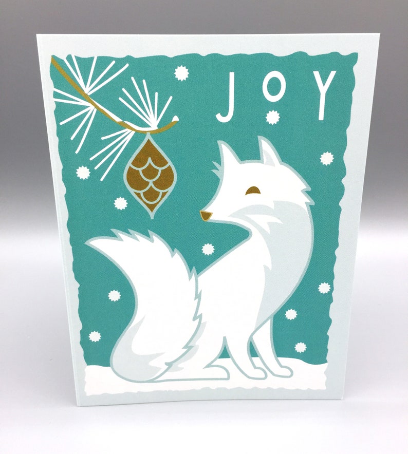 White Fox Holiday card image 1