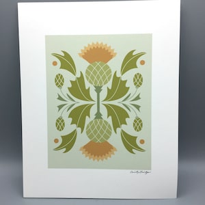 Arts and Crafts Style, Copper Thistle, Art Print