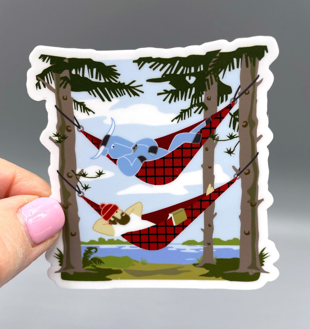 Paul Bunyan Babe Hammocks Vinyl Sticker3 Etsy