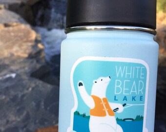 White Bear Lake, Polar Bear Ski, Vinyl Sticker,