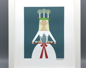 Santa Lucia, Swedish, Holiday,Art print