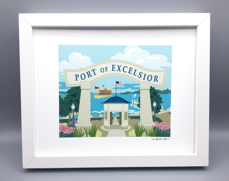 Excelsior Minnesota Lake Art Print Etsy