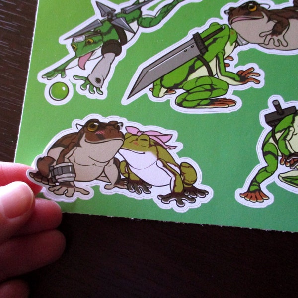 A5 Vinyl Sticker Sheet - FF7 Frog Kisses