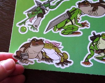 A5 Vinyl Sticker Sheet - FF7 Frog Kisses
