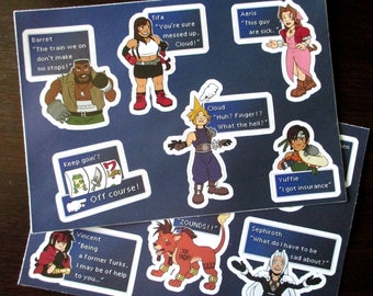 A5 Vinyl Sticker Sheet - FF7 Quotes
