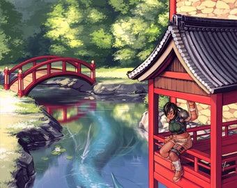 11 x 17" Final Fantasy VII-fanartprint - Wutai