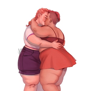 8.5x11" Art Print - Queer Fat Embrace