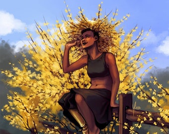 11 x 14" posterprint - Forsythia Witch