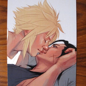 Impressão de cartão postal de Final Fantasy VII 4x6" - Clack Morning Kiss
