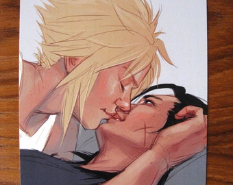 4x6" Final Fantasy VII Postcard Print - Clack Morning Kiss