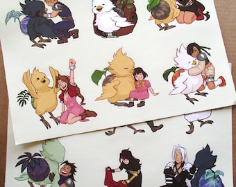 A5 Vinyl Sticker Sheet - FF7 Chocobo Chicks