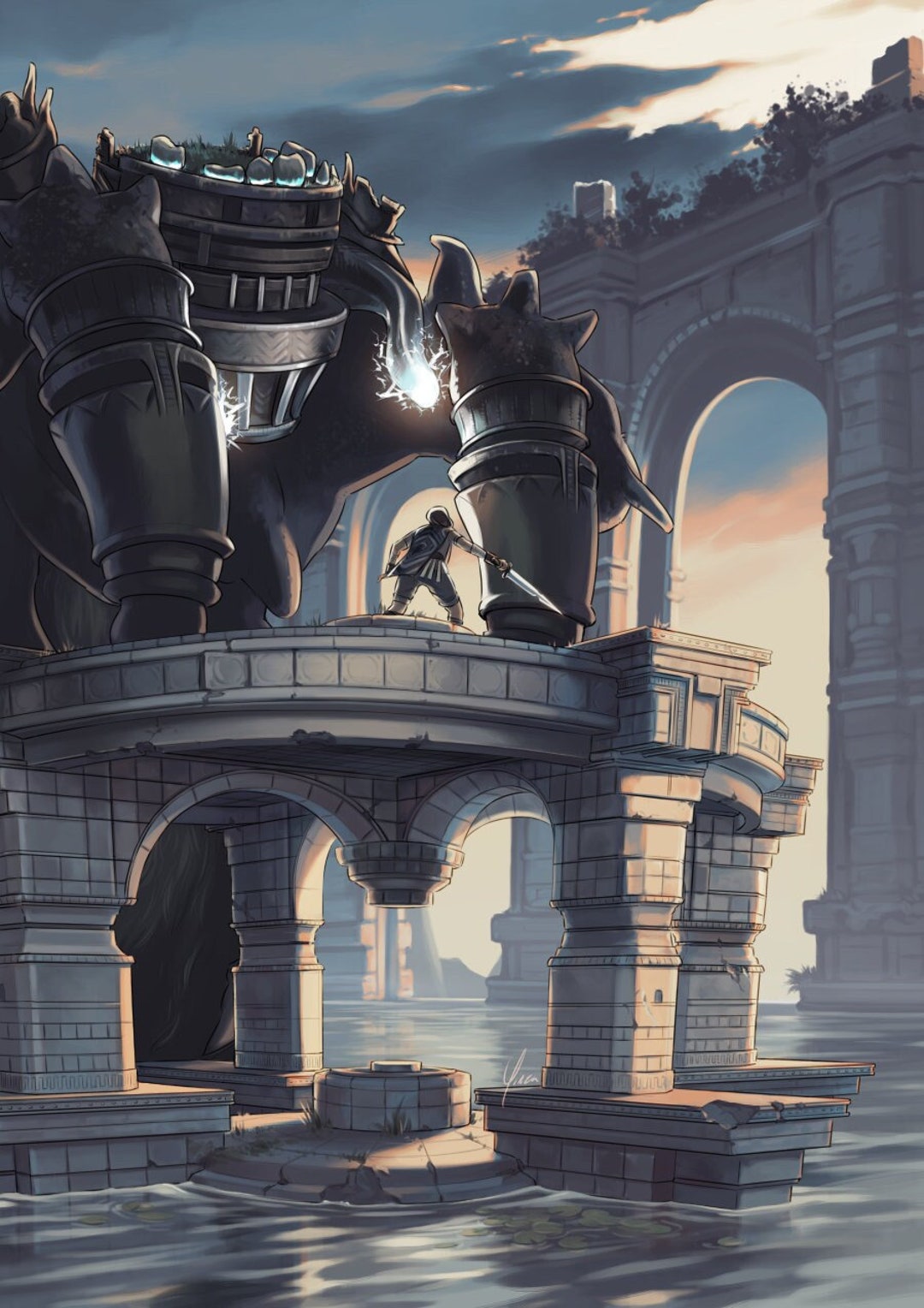 Shadow of the 2024 colossus fan art