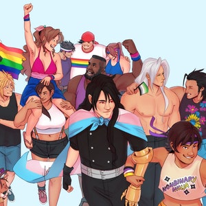 8.5x11&quot; Final Fantasy VII Fanart Print - Pride Parade