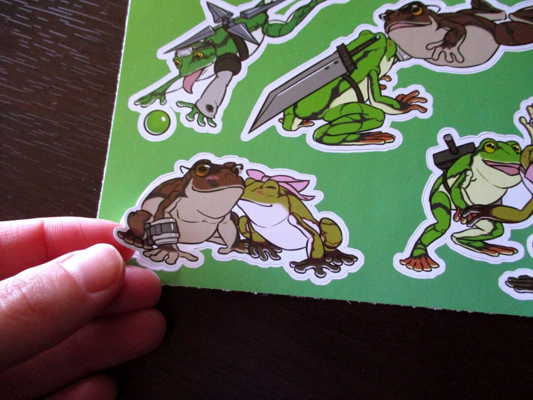 A5 Vinyl Sticker Sheet FF7 Frog Kisses Etsy