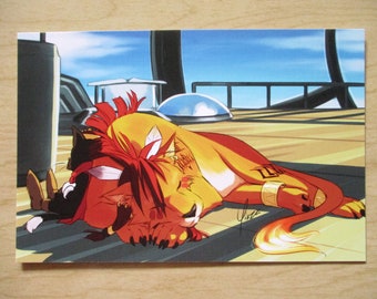 4x6" Final Fantasy VII Postcard Print - Cat Nap