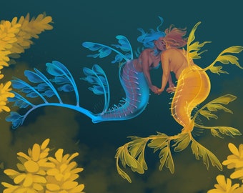 8.5x11" Art Print - Leafy Seadragons
