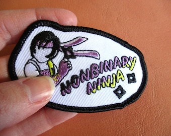 3" Nonbinary Ninja Embroidered Patch