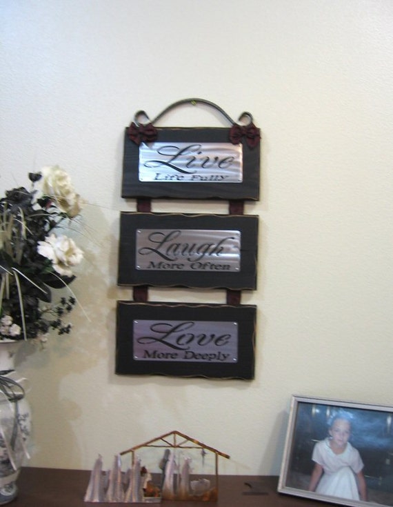 Live Laugh Love Wall Hanging Sign Wedding Or Anniversary Image 0