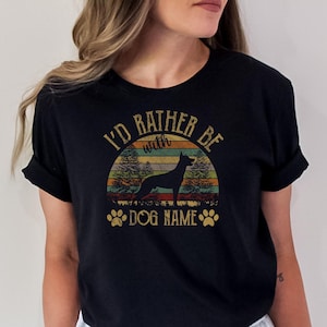 Belgian Malinois T-Shirt with Personalized Dog Name | Belgian Shepherd Lover Shirt | Belgian Malinois Mom T-Shirt | Belgian Shepherd Shirt