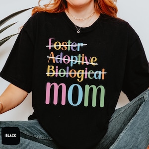 Shirt pleegmoeder biologische moeder, Moederdagcadeau, T-shirt pleegmoeder, pleegmoeder, shirt liefde, cadeau pleegouder, adoptieshirt