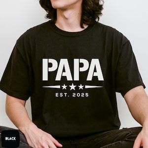 Comfort Colors® Papa EST Shirt, Custom Papa T-shirt, Father’s Day Shirt, Best Papa Gift, Father&#39;s Day Gift, Christmas Gift For Dad