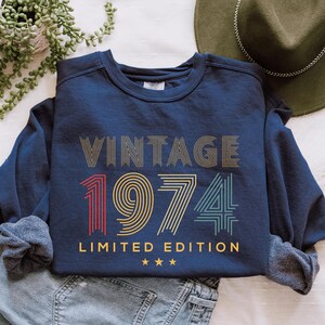 Sudadera Comfort Colors® 51.º cumpleaños / Camiseta vintage de edición limitada de 1974 / Camiseta de 51.º cumpleaños / Camiseta de cumpleaños estimada de 1974 para hombres y mujeres
