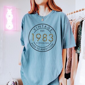 42. Geburtstag T-Shirt, Est. 1983 Vintage Shirt, Comfort Colors® Geburtstags Shirt für Frauen, Geboren in 1983 Shirt, 42. Geburtstag Shirt