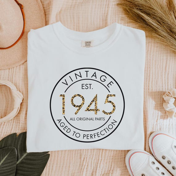 80th Birthday Shirt For Men - Vintage 1945 Retro Design Customizable T-Shirt Gift - View #2