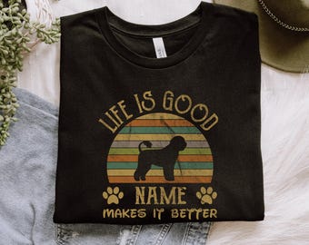 Portuguese Water Dog T-Shirt with Personalized Dog Name | Portuguese Water Dog Lover Gift | Portuguese Water Dog Mom & Dad Shirt