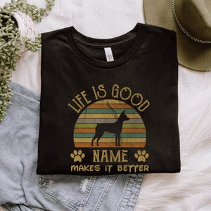 Miniature Pinscher T-Shirt with Personalized Dog Name | Miniature Pinscher Lover Gift | Miniature Pinscher Mom & Dad Shirt | Min Pin Shirts