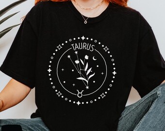 Stier T-Shirt | Sternzeichen Shirt | Stier Geschenk für Sie | Horoskop-T-Shirt | Sternzeichen Stier Geburtstags-Shirt | Comfort Colors® Taurus Sweatshirt
