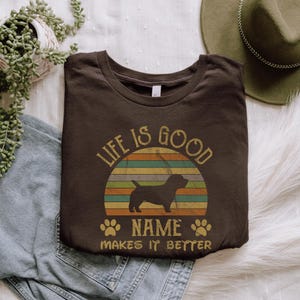 Glen Of Imaal Terrier T-Shirt with Personalized Dog Name | Glen Of Imaal Terrier Lover Gift | Glen Of Imaal Terrier Mom & Dad Shirt