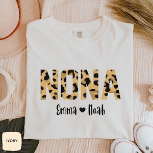 Personalized Nona shirt with Kid Names, Comfort Colors® Nona T-shirt, Mothers Day Gift, Cute Nona Shirt, Nona Shirt, Custom Nona Shirt