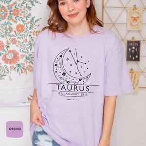 Custom Taurus shirt, Comfort Colors® Zodiac Taurus T-shirt, Personalized Taurus Shirt, Taurus Sign Shirt, Horoscope Taurus Sweatshirt