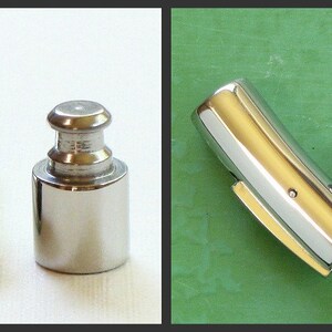 2 silver Stainless Steel end cap clasp for leather jewelry. Bayonet clasp. 6mm inside diameter image 4