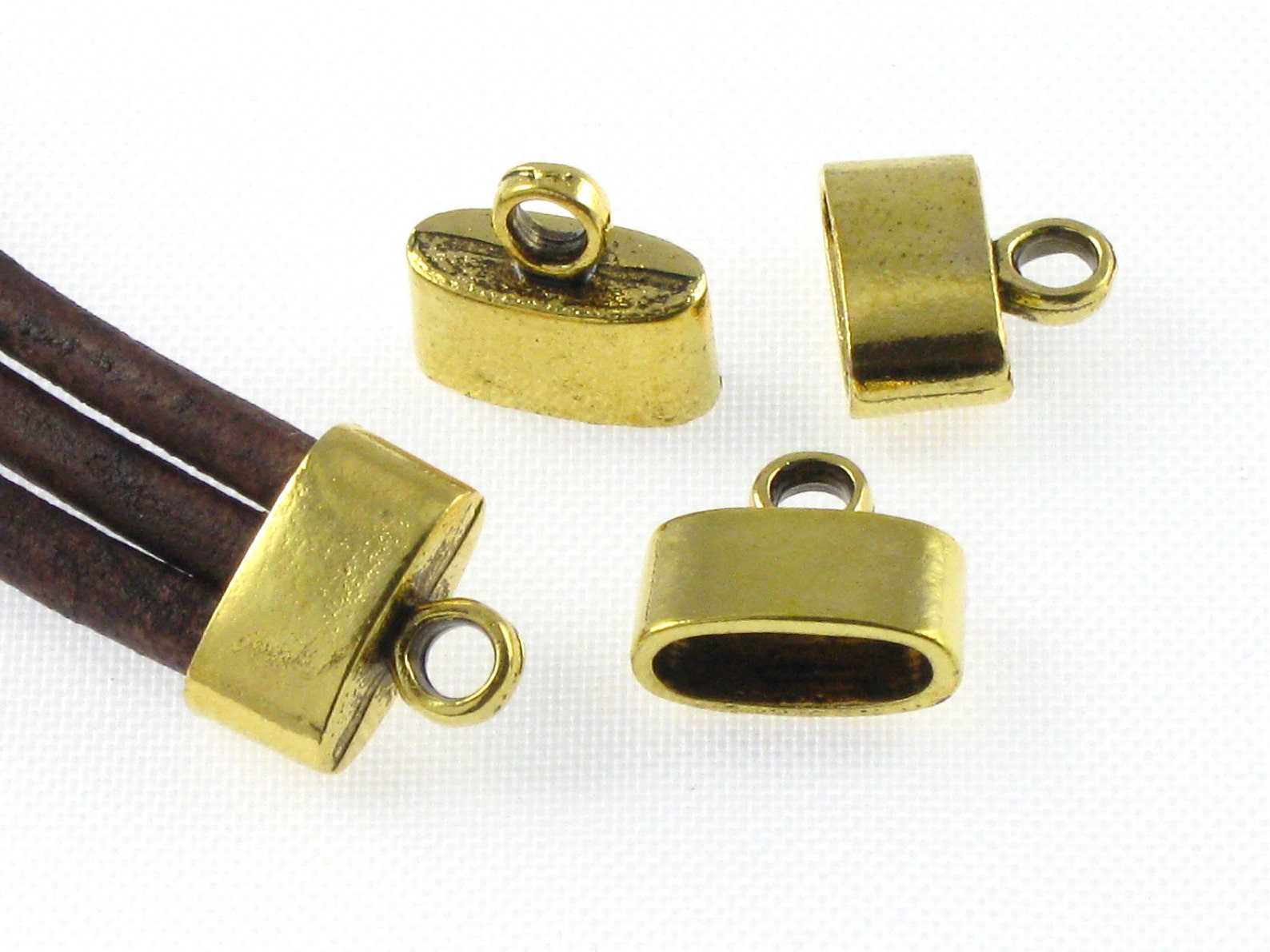 12 Cord Jewelry END CAPS in Gold Tone . Large and Oval . 9mm X Etsy