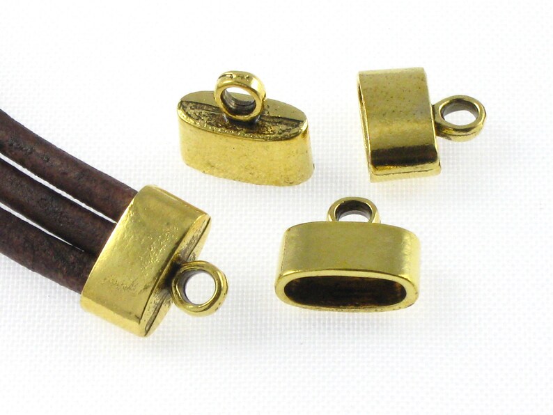 12 Cord Jewelry END CAPS in Gold Tone . Large and Oval . 9mm X Etsy