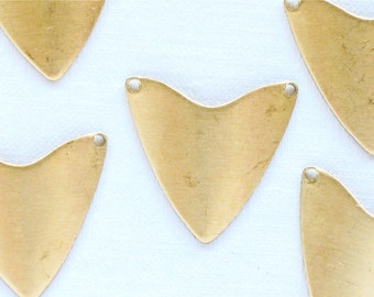 12 gold TRIANGLE geometric jewelry charm. Raw brass stamping made in US. 21mm x 20mm (S39b).